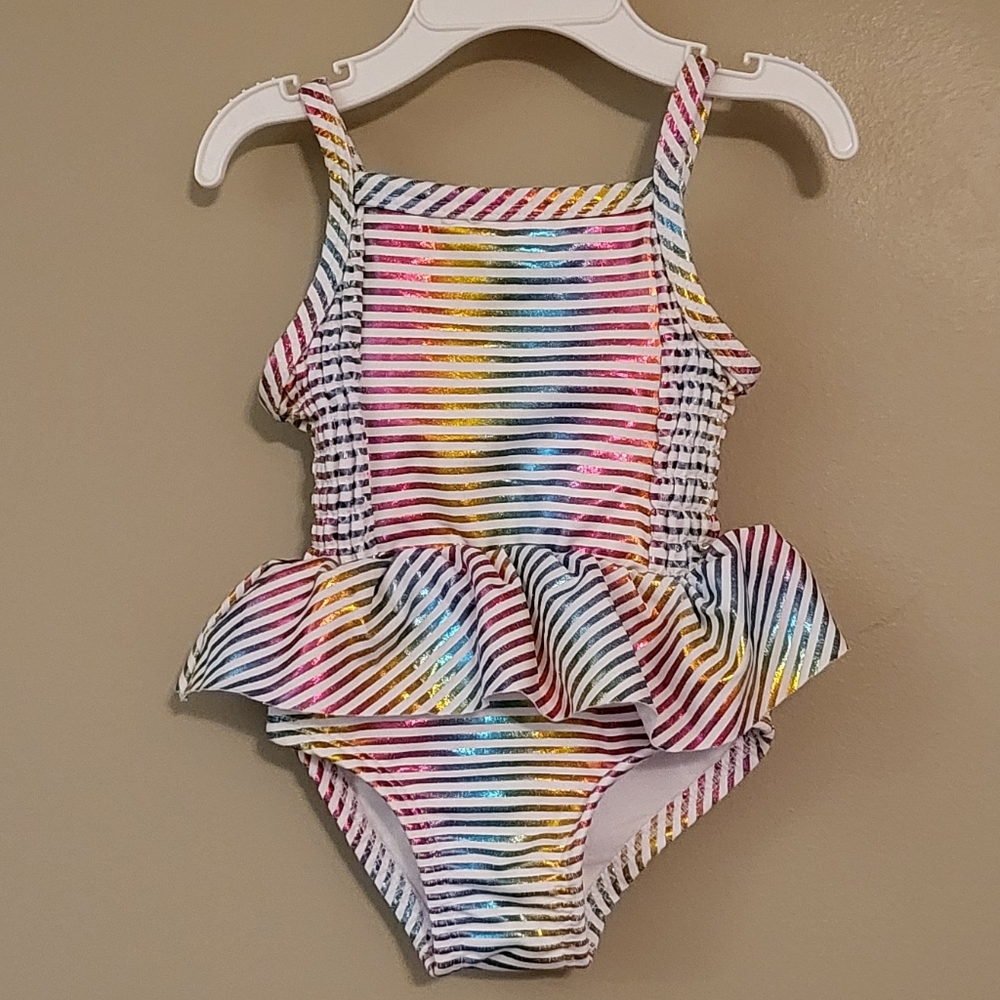 Penelope Mack shiny striped swimsuit